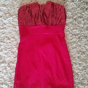 Derek Heart Couture Red Strapless Sequin dress